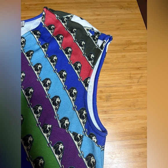 EUC Mary Katrantzou- Colorful Striped Lion and Leopard Dress. Size XL - Picture 4 of 6